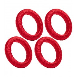 Jogo 4 Anéis para Guardanapo Tressê Vermelho Plástico